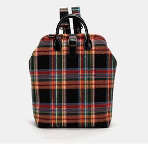 Multicolor Plaid Backpack with Black Trim - Unbranded